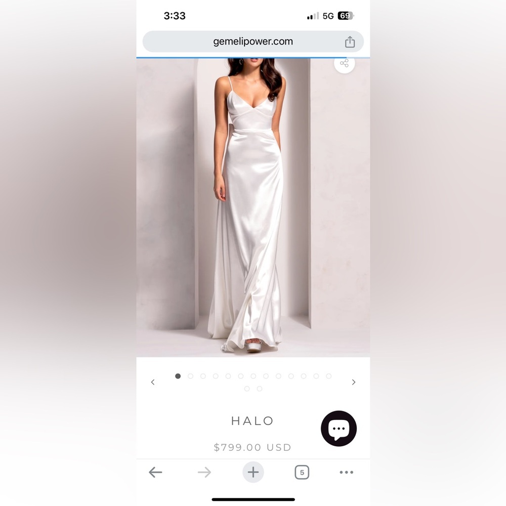Gemeli power halo dress in white